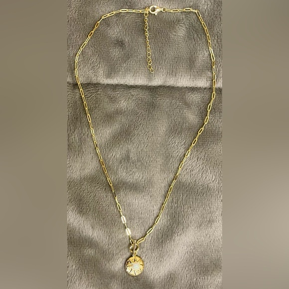 Rachel Zoe Sterling Silver Sun necklace with white opal stone. - Picture 6 of 6